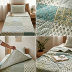 Heritage Patchwork Gudri Quilt – Single Bed
