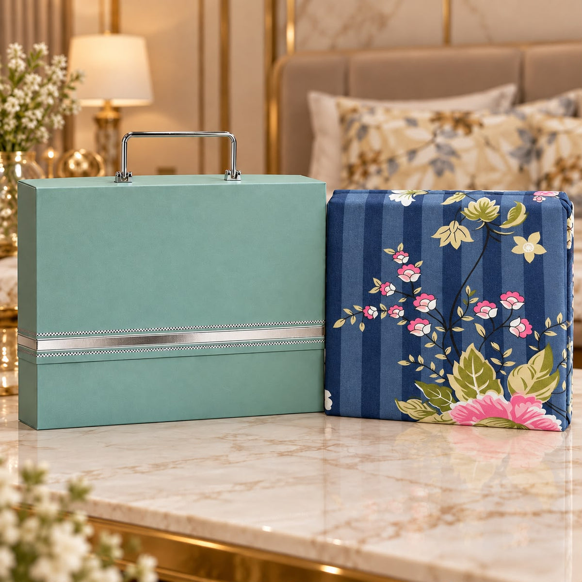 Premium Luxury Floral Bedsheet Gift Box – 3