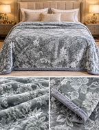 Imperial Bloom Embossed Plush Winter Blanket – Double Bed