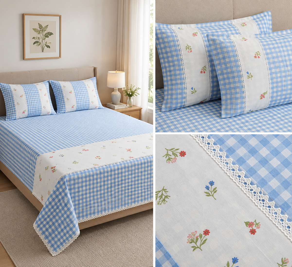 Victorian Non - Quilted Bedcover Size– 108 × 108 Inches ✨ Product Code :- 55B199RKEH