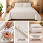 Luxury Jacquard King Size Duvet Cover Set – 3 Pcs | 1 Duvet Cover + 2 Pillow Covers
