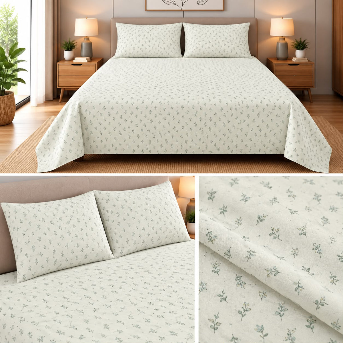 Blush Petal Cotton Bedsheet Set – King Size 3 Pcs Soft Like Butter