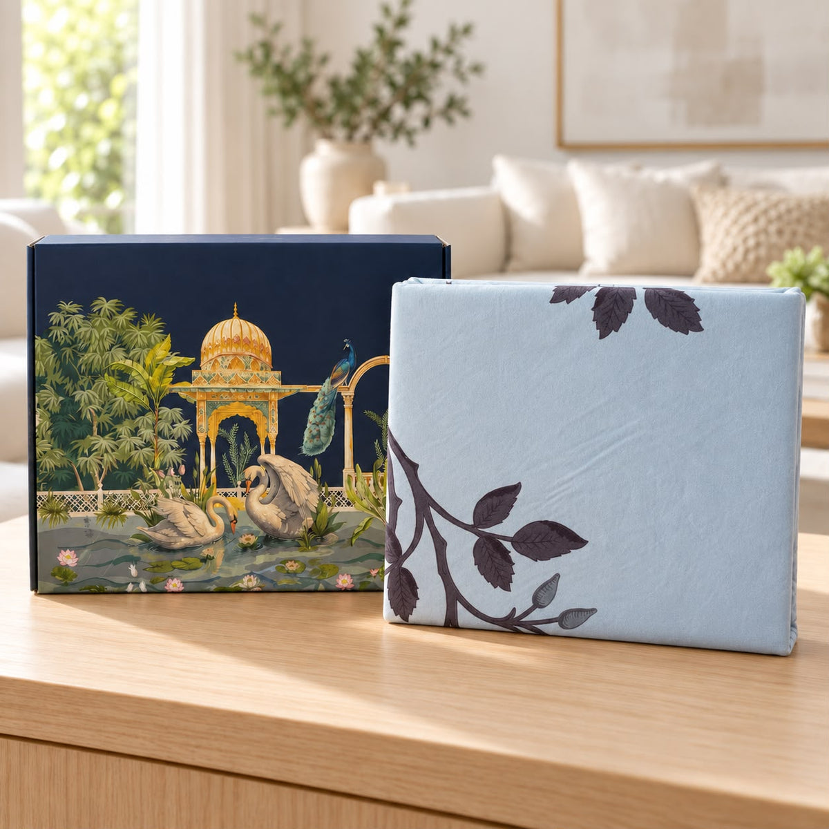 Luxury Botanical Printed Bedsheet Gift Box – Premium 3 Pcs Set