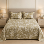 Victorian Print Premium Slub Cotton King Size Bedsheet Product Code :- 55B108RKEH