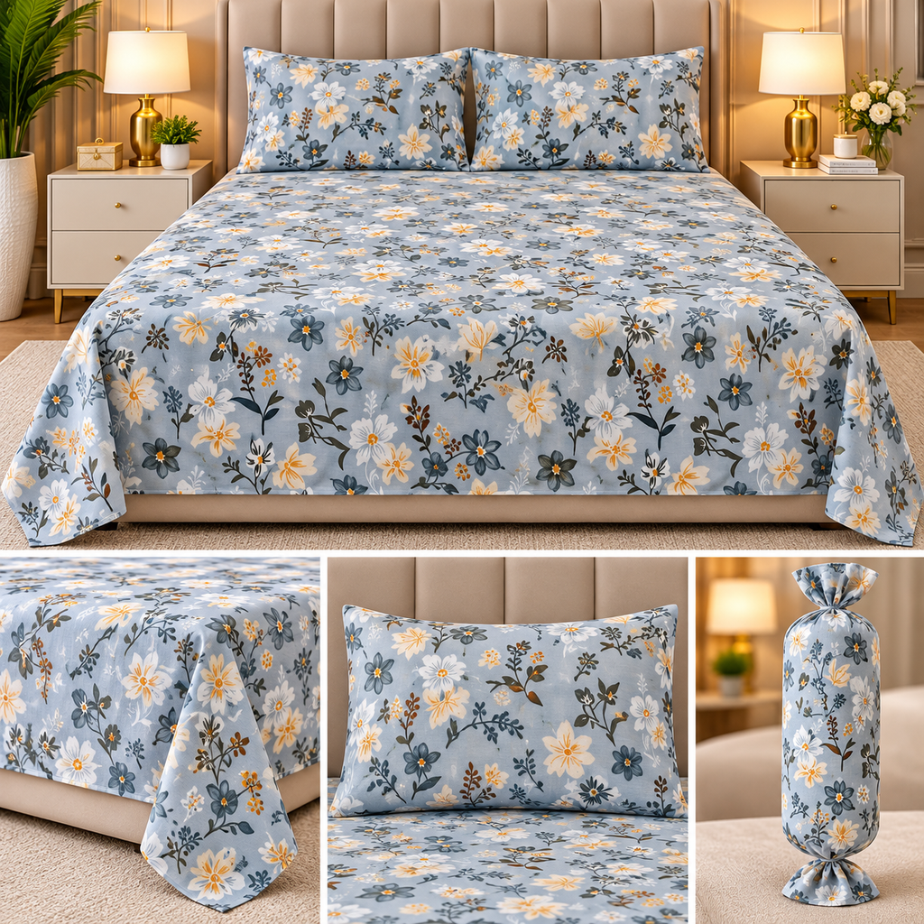 Botanical Candy Pack Flat Bedsheet Set – King Size Product Code :- 55B65RKEH