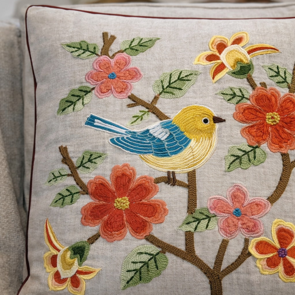 Hand Embroidered Cushion Covers – 20 x 20 Inch (Cotton Base)