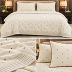 Linen Luxe Pure Cotton 4 Pcs King Comforter Set – Minimal Embroidered Design