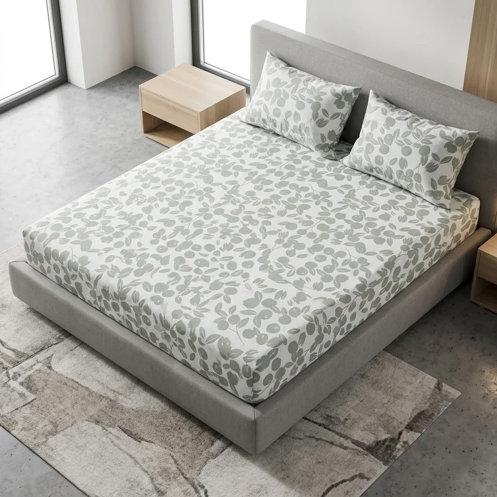 Classical Design Elastic/Fitted Bedsheets Pure Mulmul Cotton 108 BY 108 Inch Product Code :- 55B135RKEH