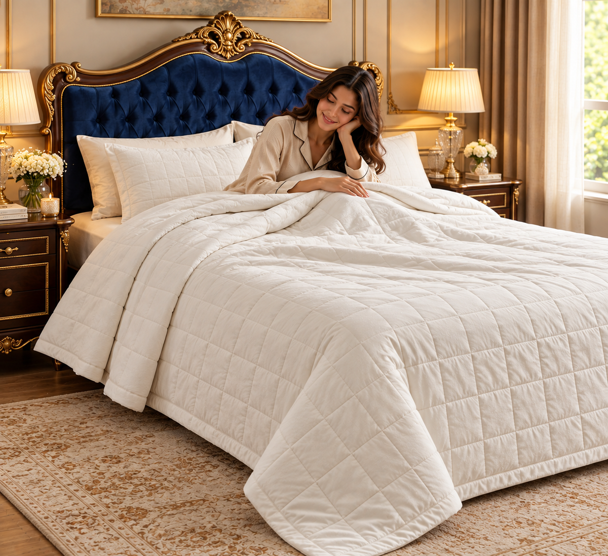Luxe AC Quilt – 500 Thread Count | Royal Comfort Redefined Product Code :- 55B199RKEH,55B285RKEH