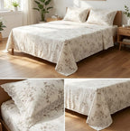 Premium 300 TC Pure Cotton Bedsheet Set with Designer Lace Pillow Covers – King Size 108 x 108 Inch