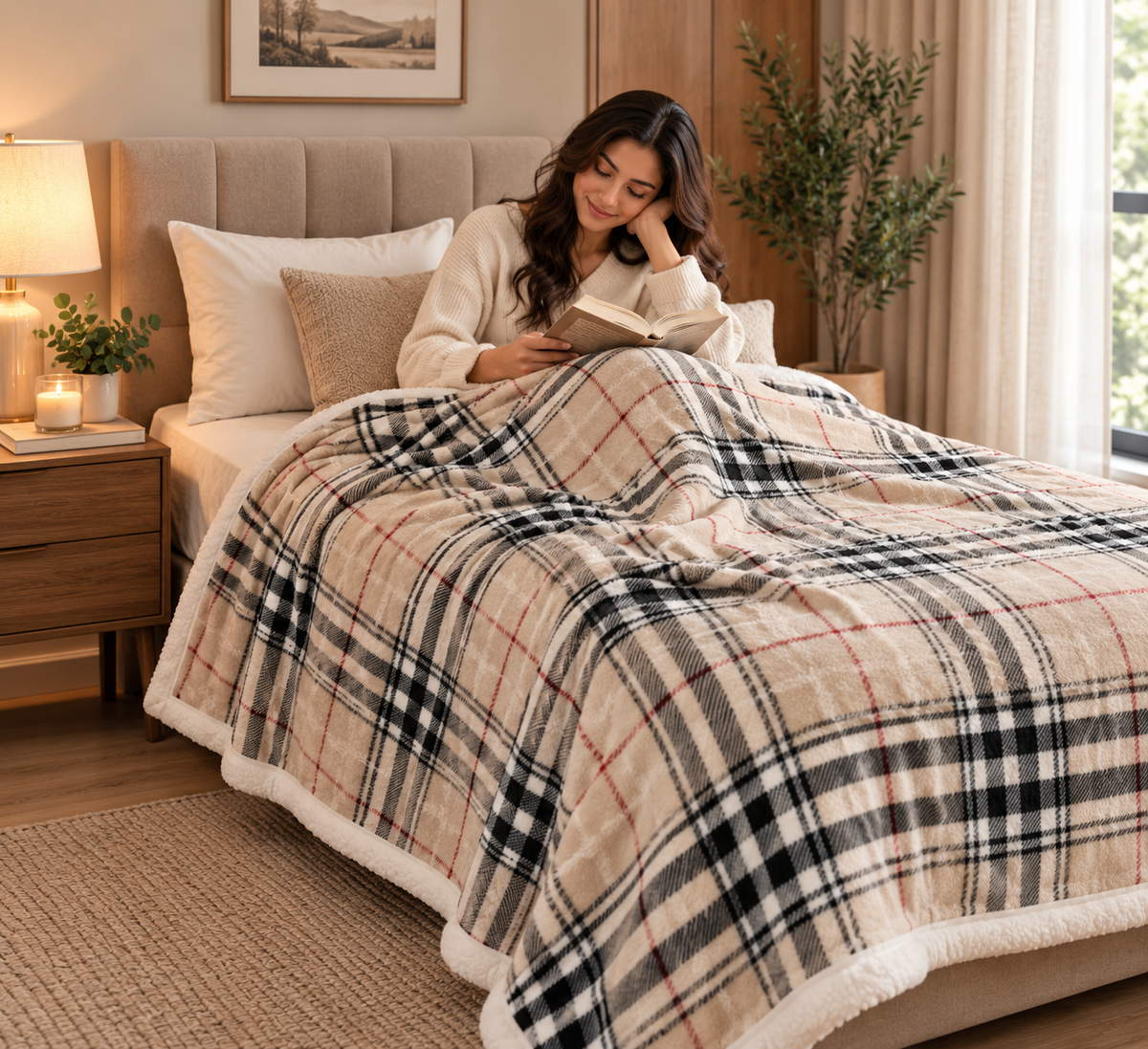 European Inspired Sherpa inside  Blanket –  Single Product Code :- 55B165RKEH