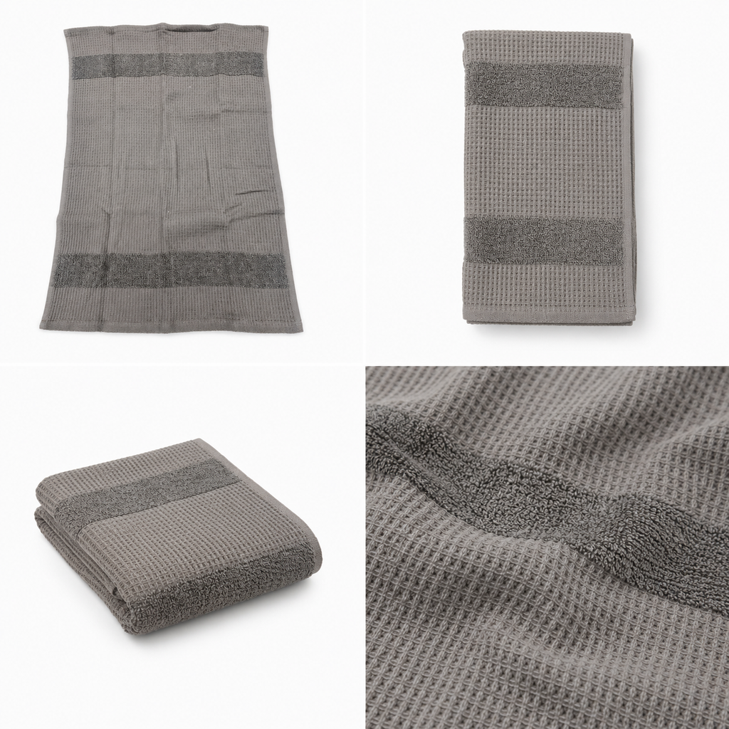 Luxe Waffle Terry Cotton Hand Towel – 40 × 60 CM | Textured Everyday Towel
