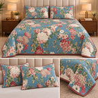 Vintage Bloom Quilted Bedcover Set – King Size 3 Pcs 100 % Pure Cotton