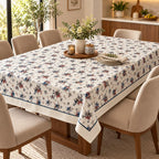 Vintage Rose Floral Linen Dining Cover – 8 Seater | 60 × 108 Inches