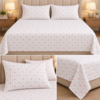 Blush Petal Cotton Bedsheet Set – King Size 3 Pcs Soft Like Butter