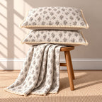 Vintage English Garden Floral Bedsheet Set with Elegant Lace Pillow Covers – 3 Pcs