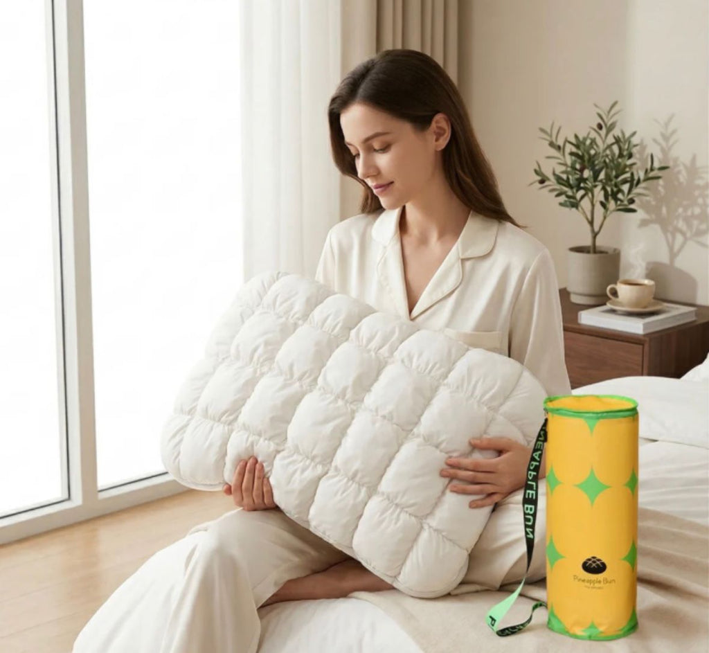 Premium Pineapple Bun Cervical & Neck Support Pillow – Organic Cotton