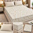 Wildflower Whisper 100% Pure Cotton Fitted Bedsheet Set