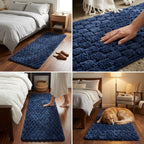 CloudStep Plush Bedside Runner – Ultra Soft 3D Textured Floor Mat