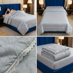 Premium Plain Mulmul Dohar with Lace Border - Single bed dohar combo