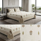 Heritage Block Print Cotton Bedsheet Set – King Size 3 Pcs
