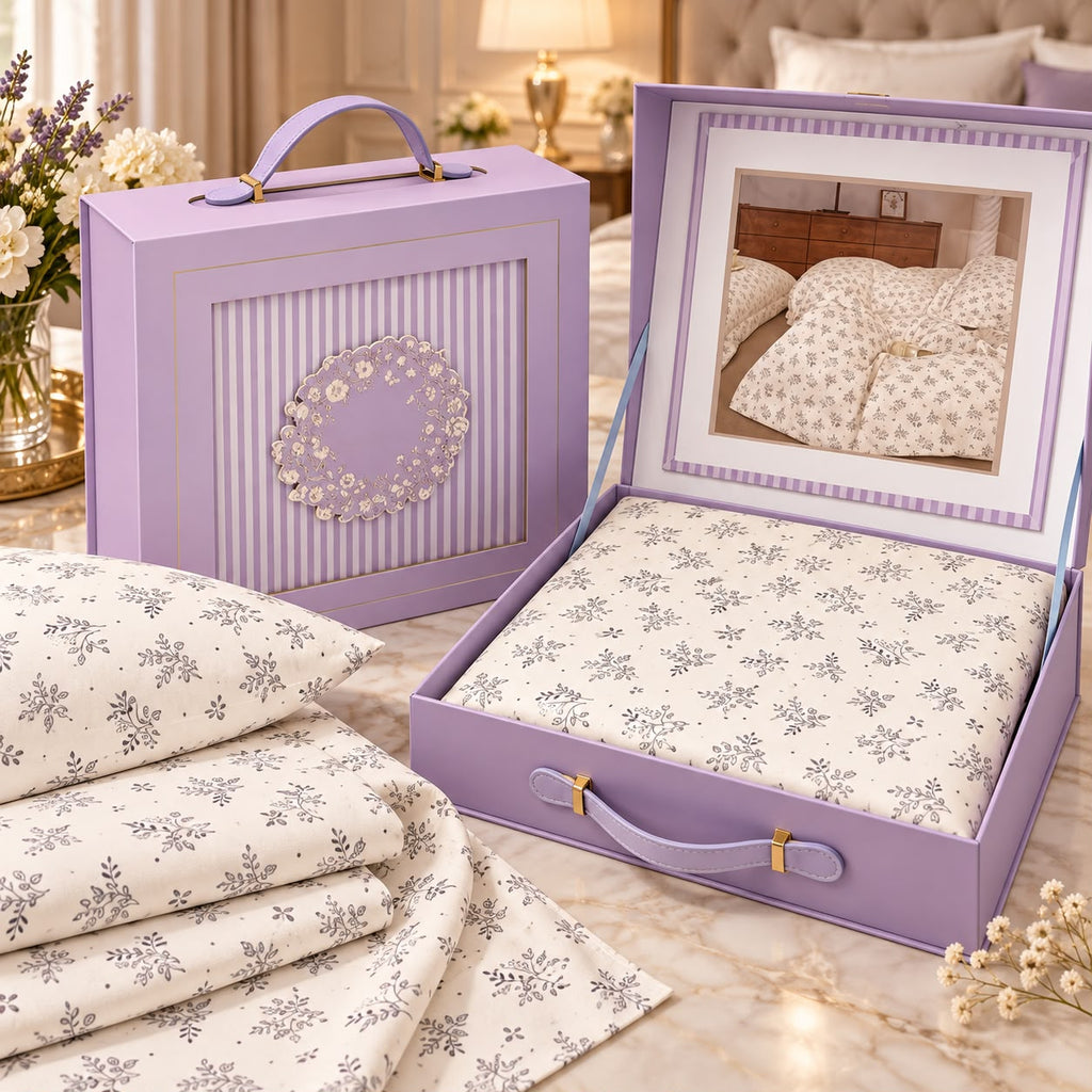 Premium Luxury 4 Piece Duvet Cover & Bedsheet Gift Box Set