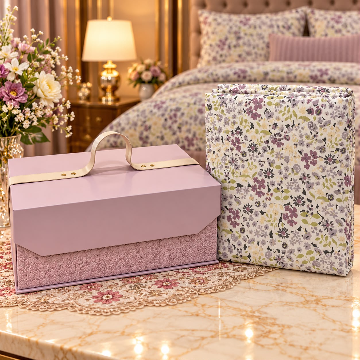 Luxury Floral 4-Piece Duvet Cover Gift Set – Premium King Size Bedding Collection