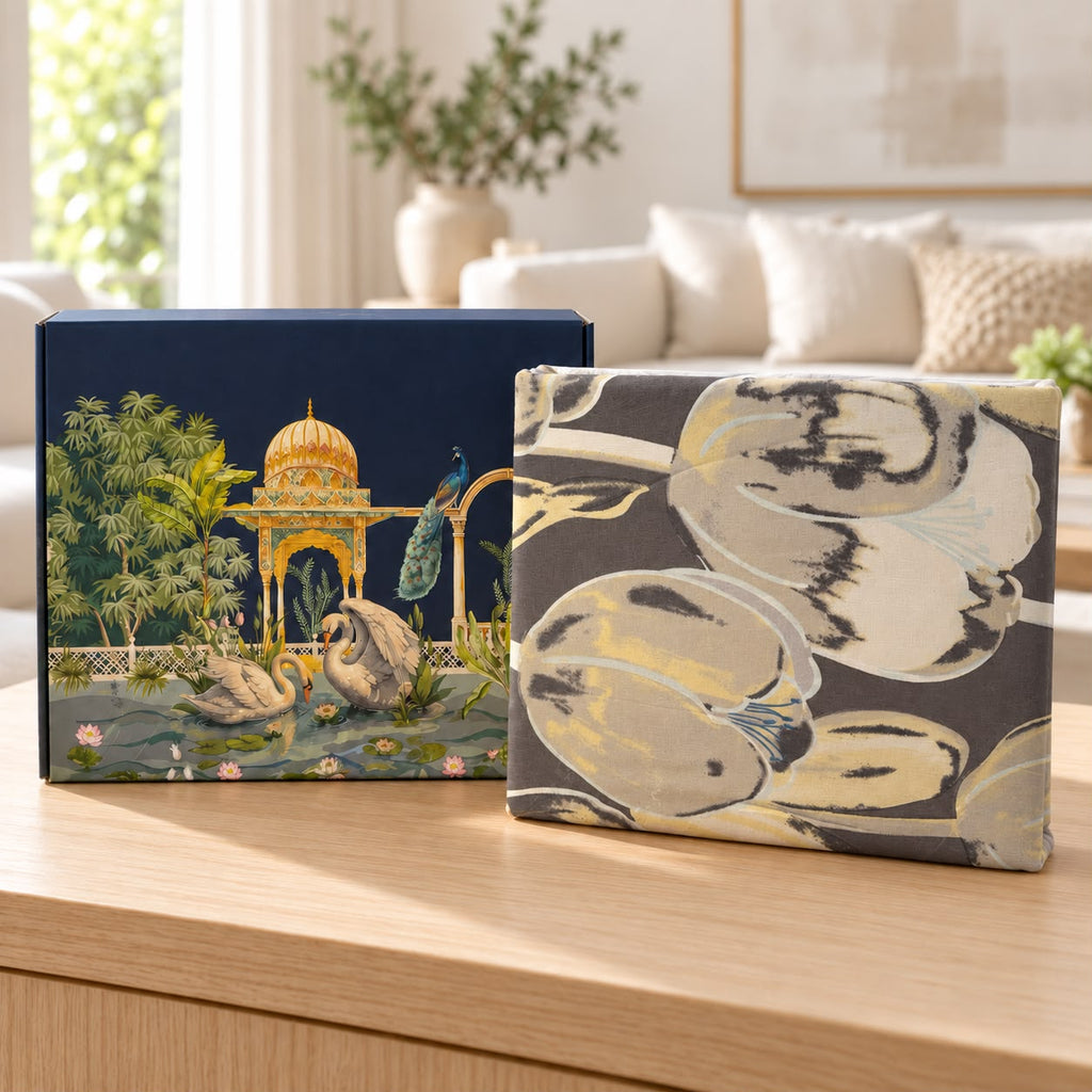 Luxury Botanical Printed Bedsheet Gift Box – Premium 3 Pcs Set