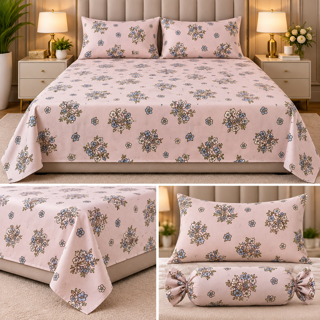 Botanical Candy Pack Flat Bedsheet Set – King Size Product Code :- 55B65RKEH