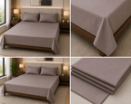 King Size Satin Bedsheet Set – 108×108 Inches | 3 Pcs with 2 Matching Pillow Covers | Product Code :- 55B135RKEH