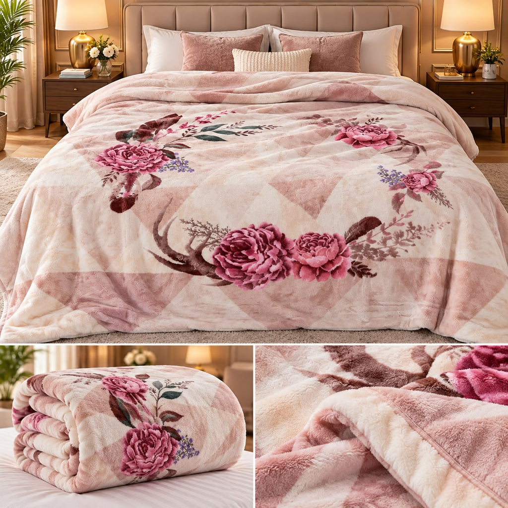 Luxury Plush Printed Blanket – King Size Super Soft Winter Blanket