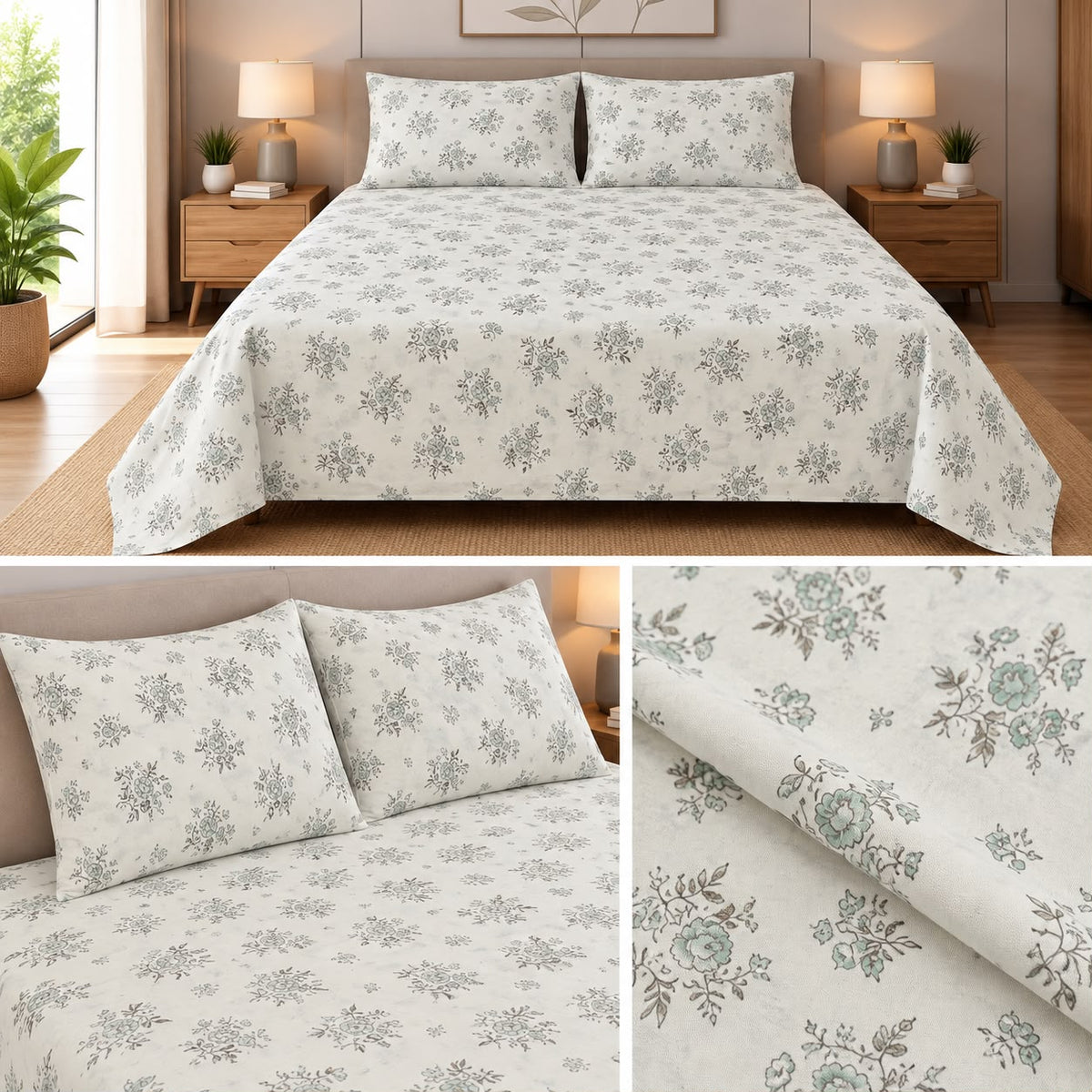 Blush Petal Cotton Bedsheet Set – King Size 3 Pcs Soft Like Butter