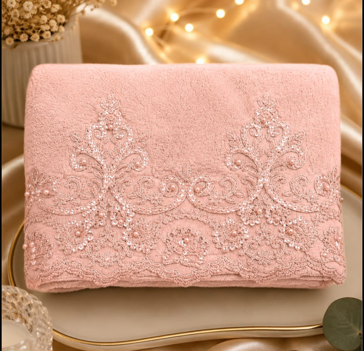 Premium Wedding Towel Set of 4 – Designer Embroidered Bath & Hand Towels | Product Code :- 55B155RKEH