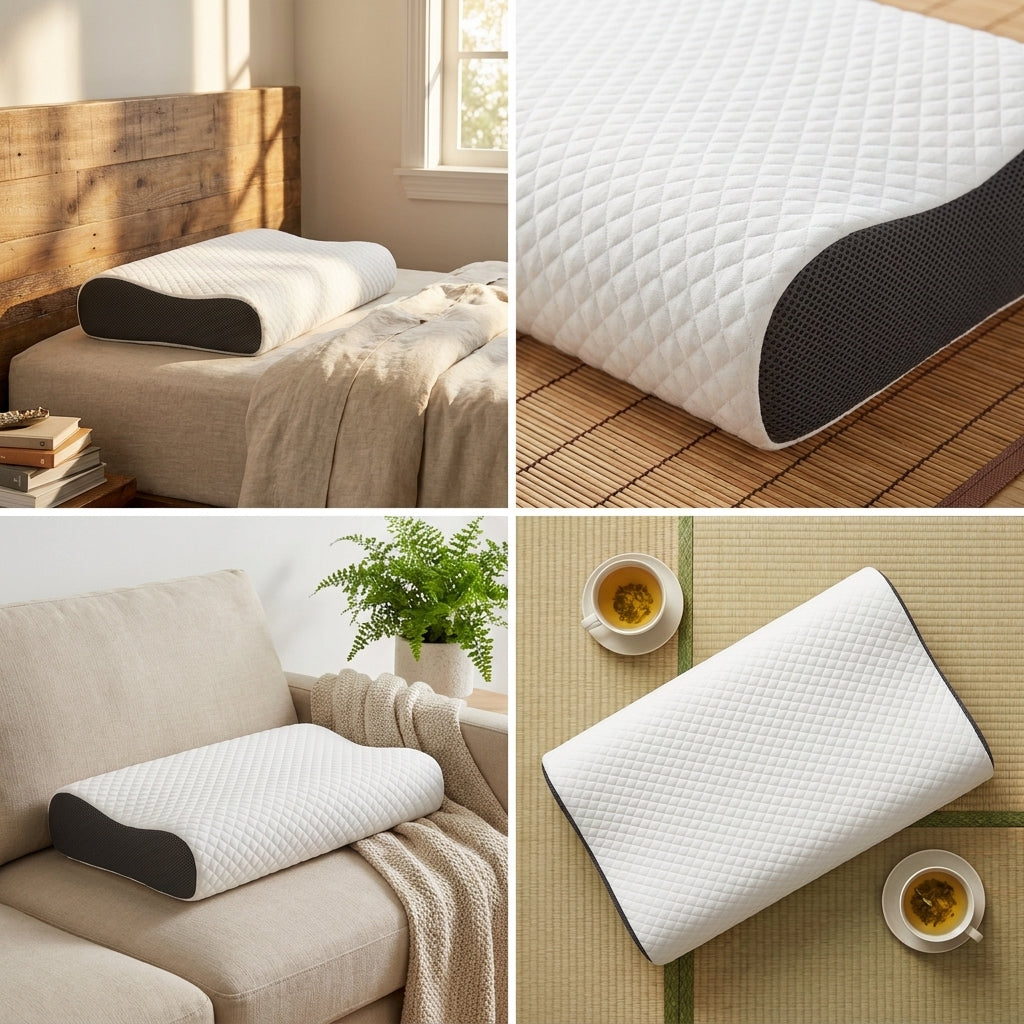 Premium Contour Memory Foam Pillow – Ergonomic Neck Support