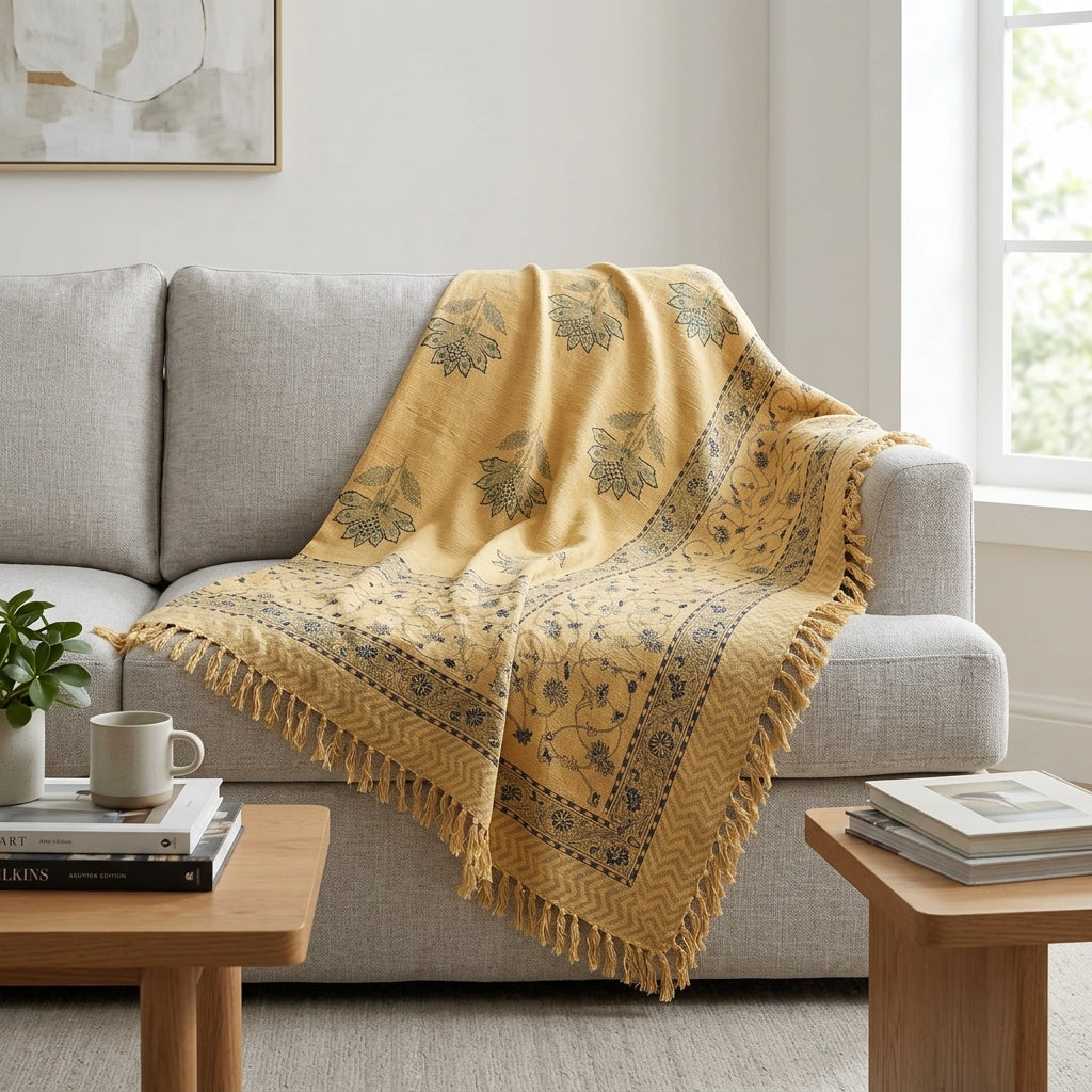 ✨ Khadi Sofa Throw – Handcrafted Elegance for Your Living Space ✨