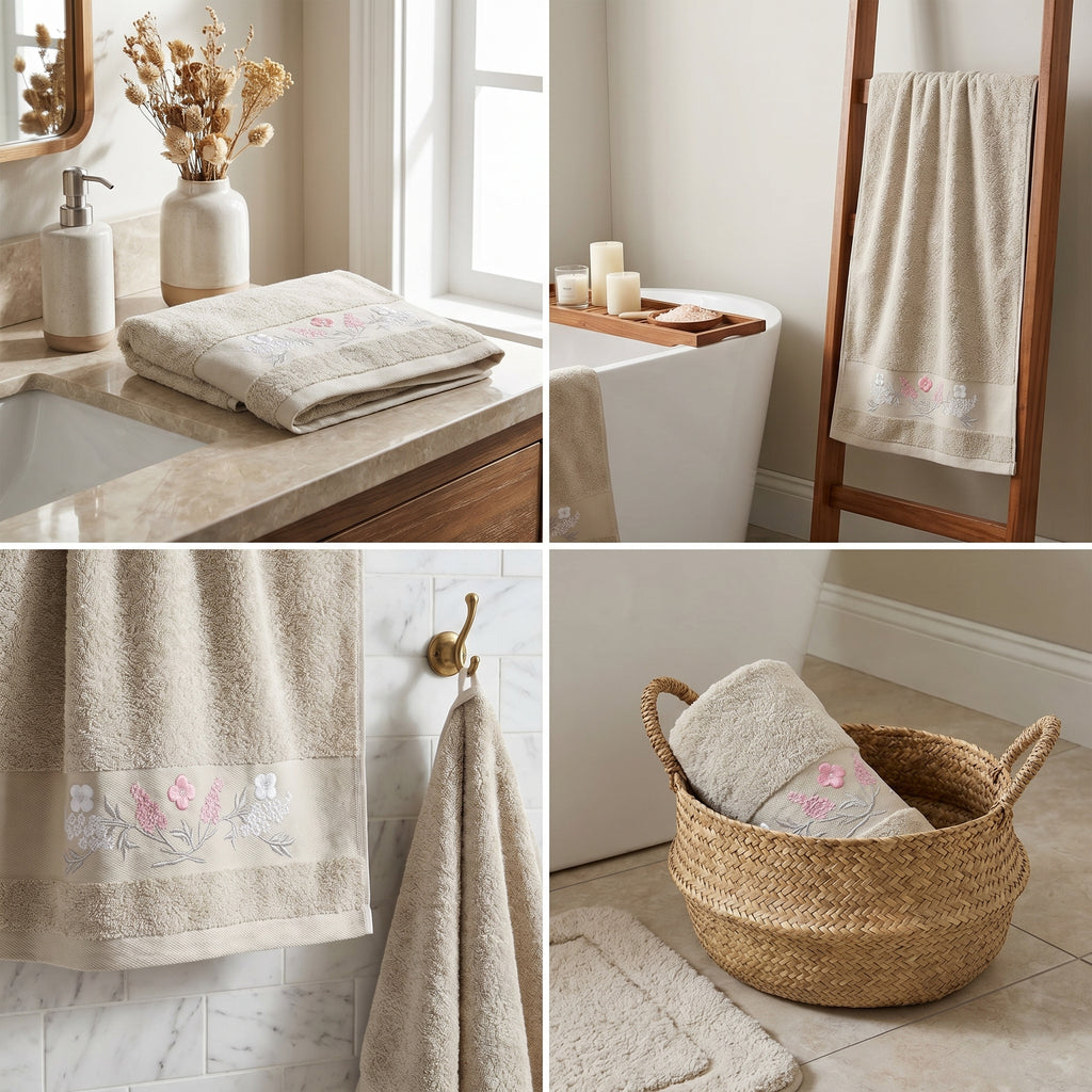 Premium Embroidered Hand Towel – 35 × 75 cm