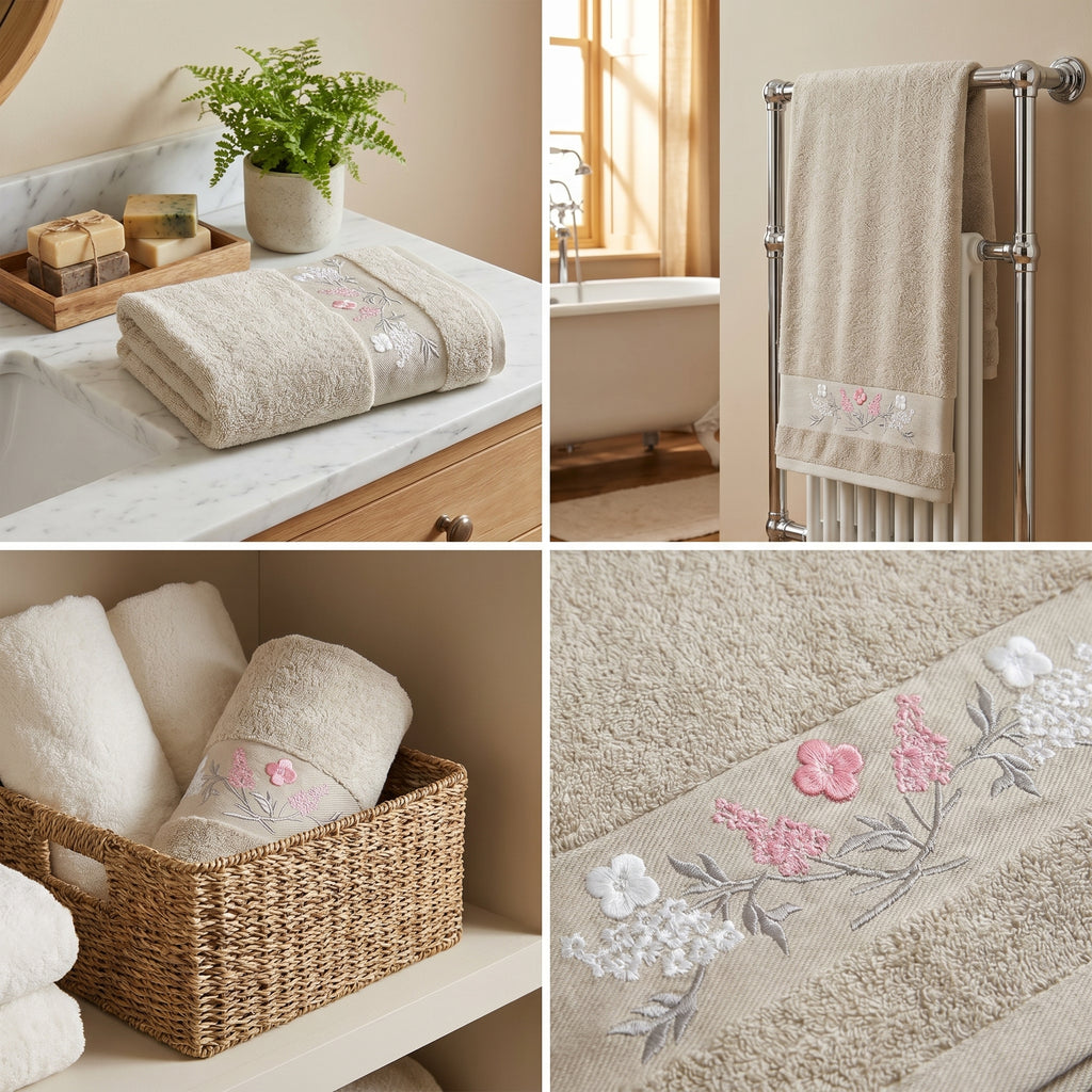 Premium Embroidered Hand Towel – 35 × 75 cm