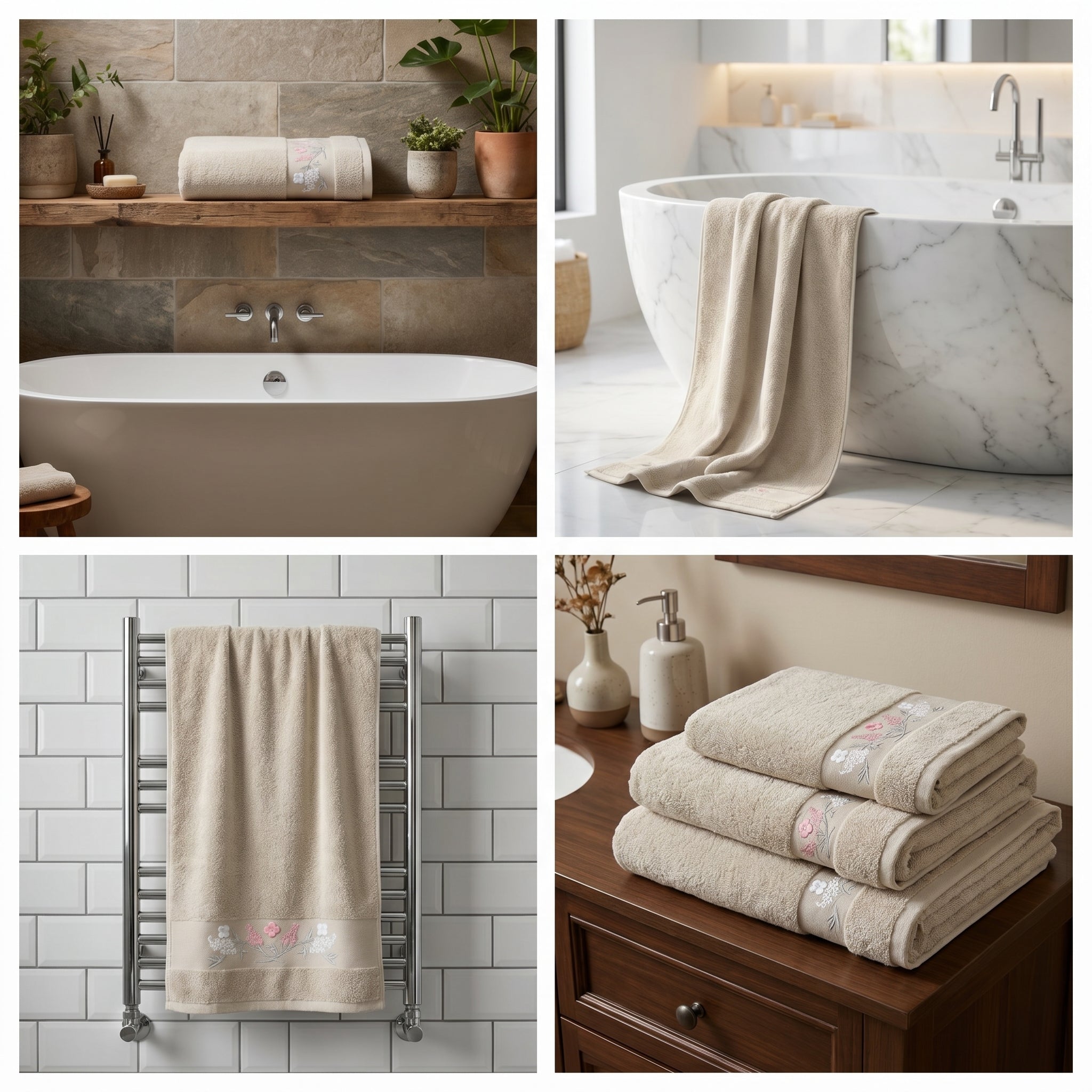 Premium Embroidered Hand Towel – 35 × 75 cm