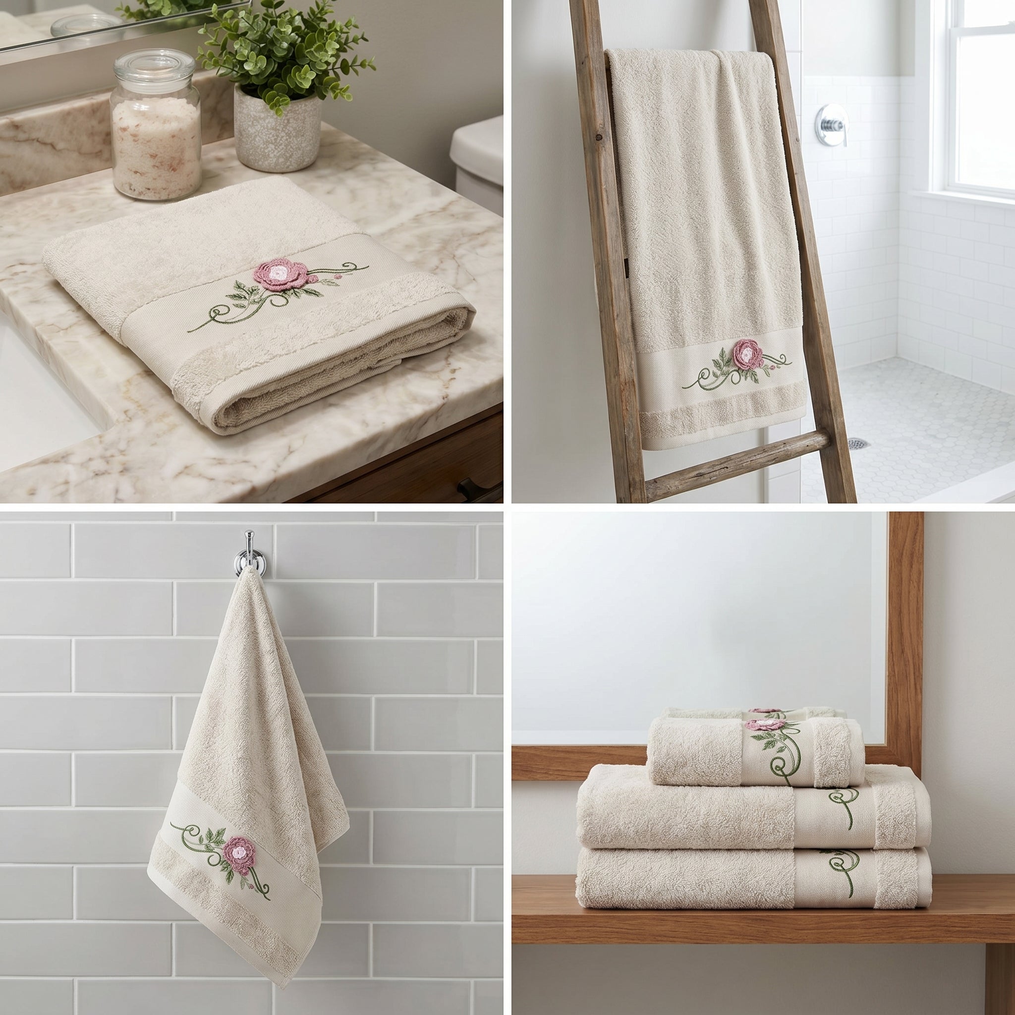 Elegant Embroidered Hand Towel – 35 × 75 cm