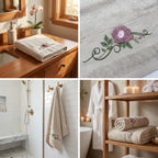 Elegant Embroidered Hand Towel – 35 × 75 cm