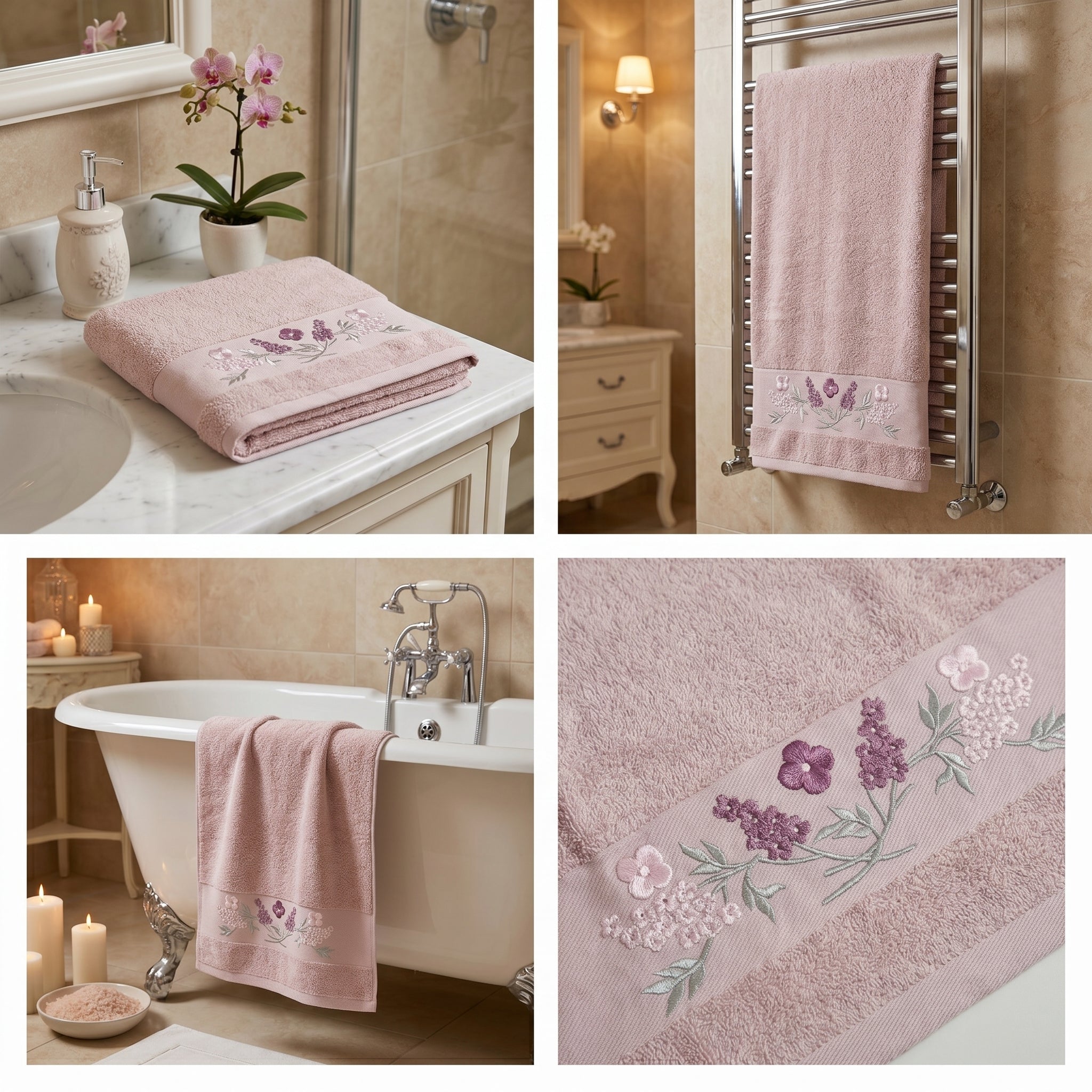 Premium Embroidered Hand Towel – 35 × 75 cm