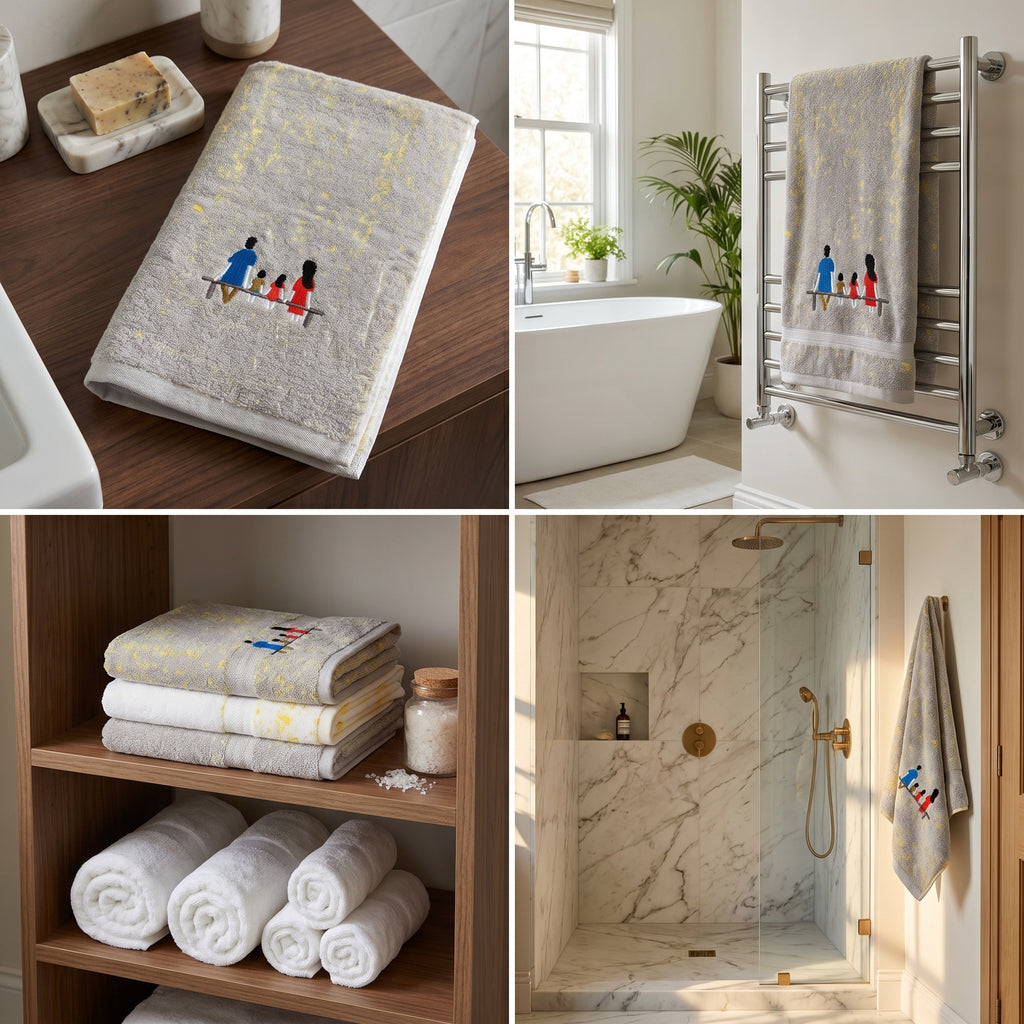 Family Cotton Bath Towels – 55 x 28 Inches