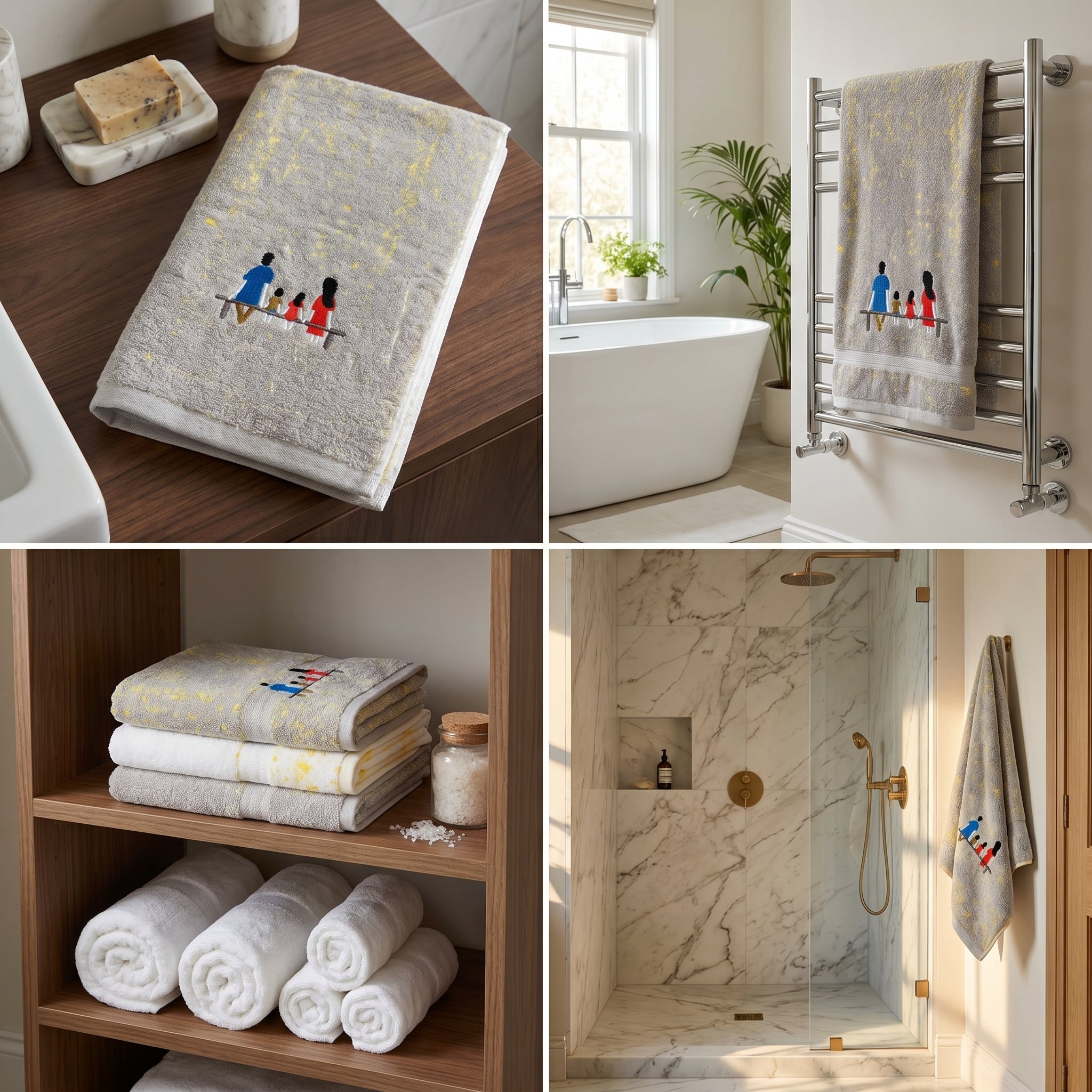 Family Cotton Bath Towels – 55 x 28 Inches