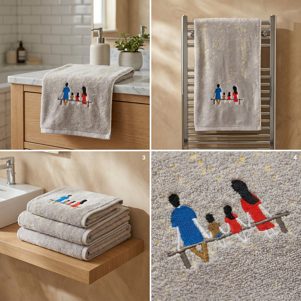 Family Cotton Bath Towels – 55 x 28 Inches