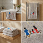 Family Cotton Bath Towels – 55 x 28 Inches