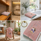 Family Cotton Bath Towels – 55 x 28 Inches