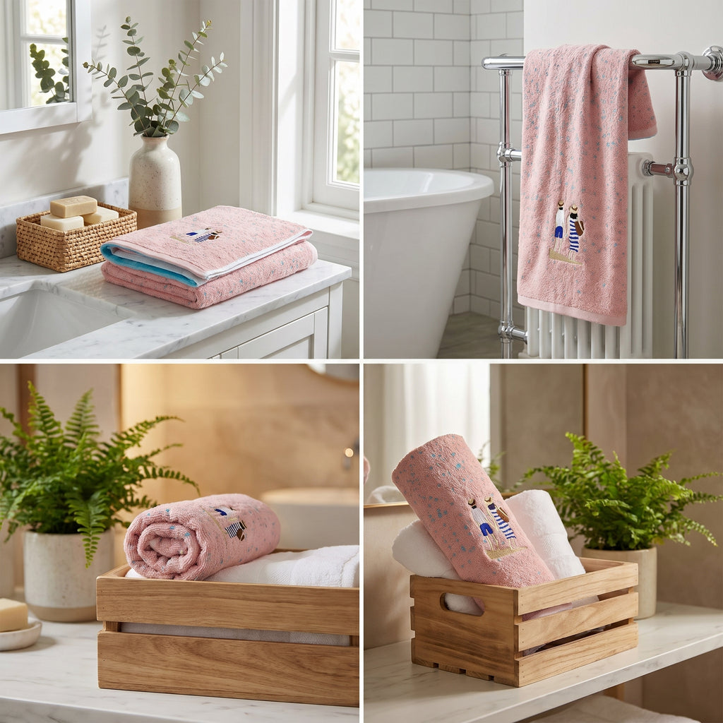 Family Cotton Bath Towels – 55 x 28 Inches