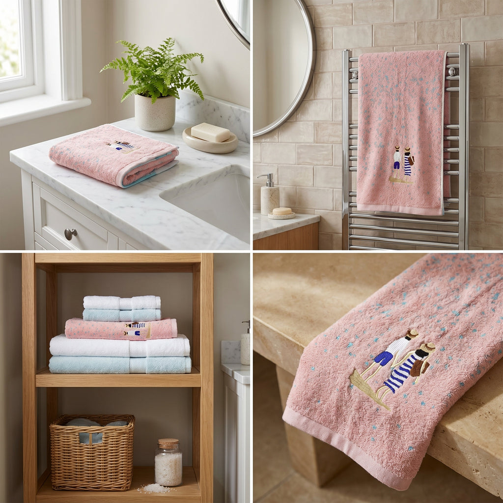 Family Cotton Bath Towels – 55 x 28 Inches