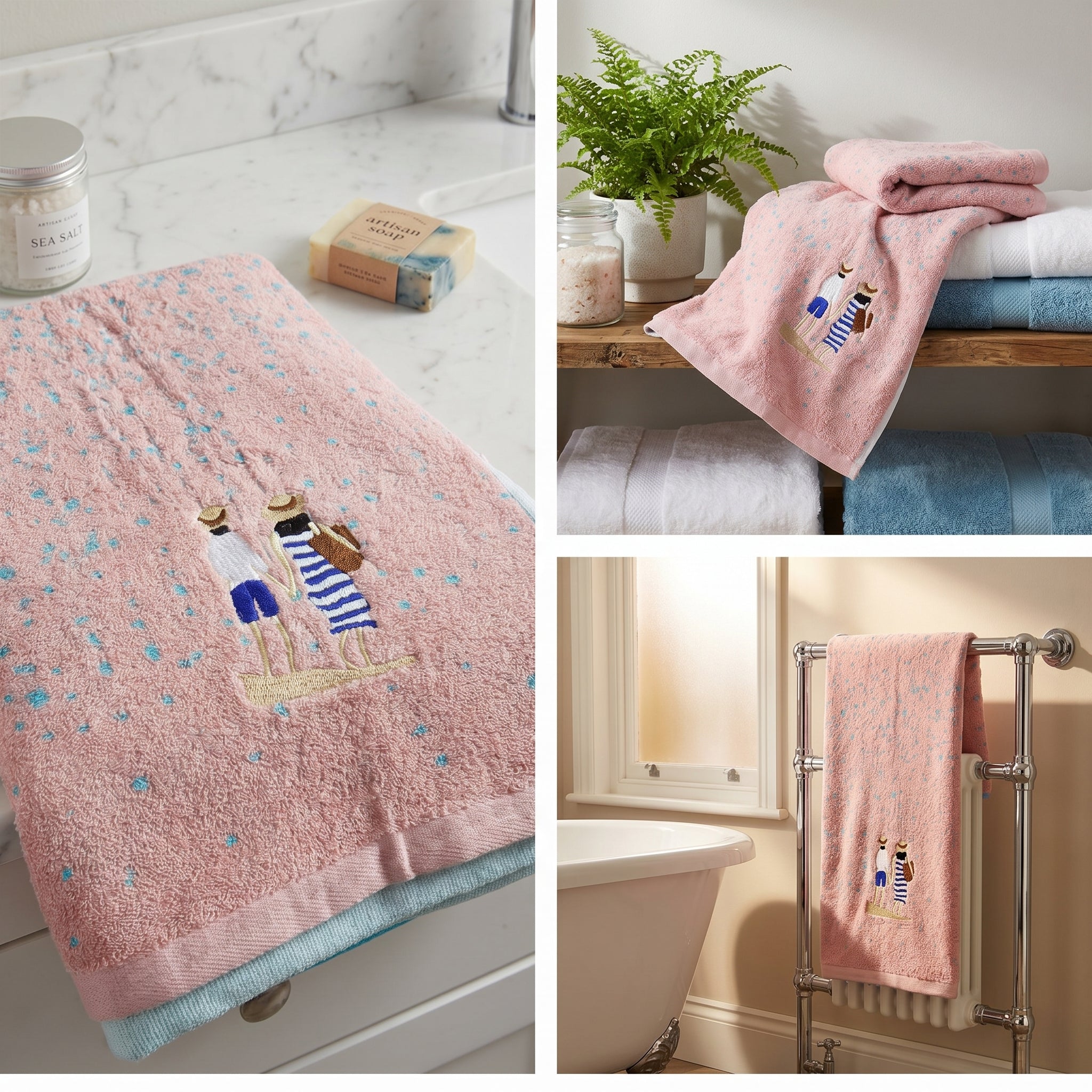 Family Cotton Bath Towels – 55 x 28 Inches