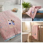 Family Cotton Bath Towels – 55 x 28 Inches